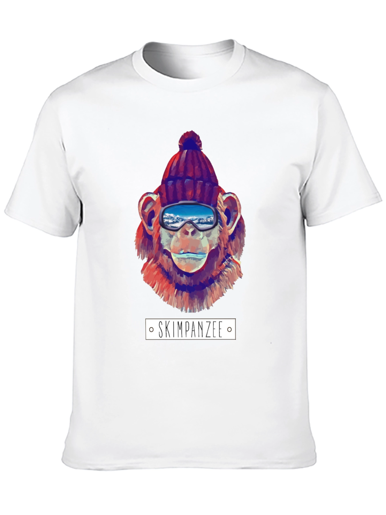Skiing Chimpanzee Graphic T-Shirt