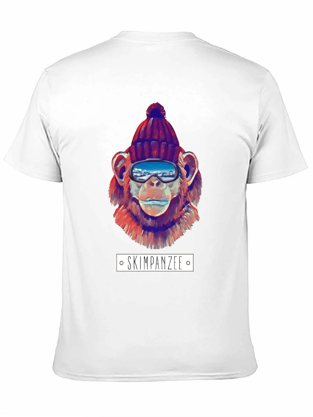 Skiing Chimpanzee Graphic T-Shirt