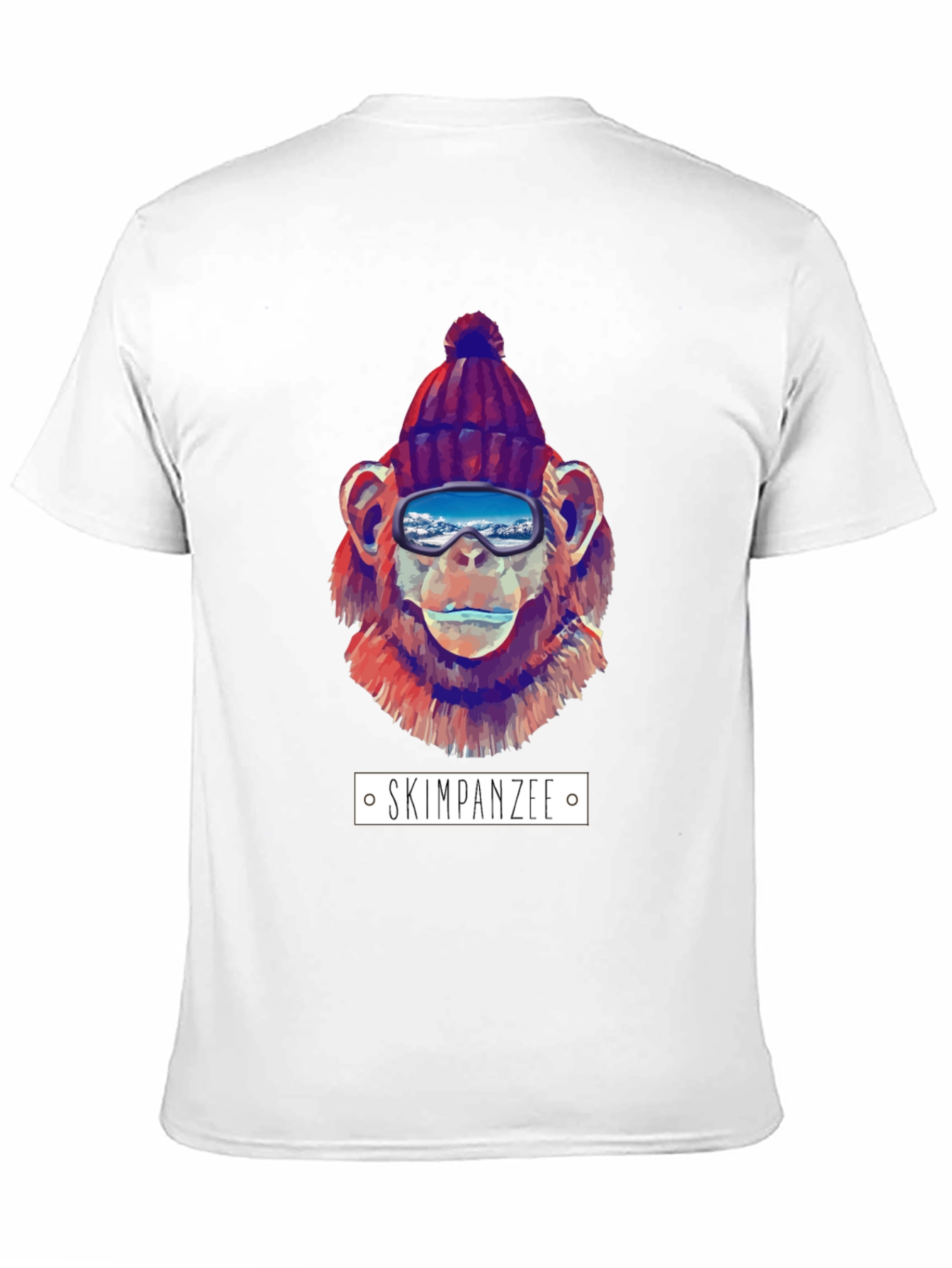 Skiing Chimpanzee Graphic T-Shirt
