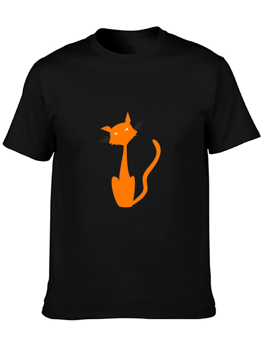 Halloween Cat Graphic Tee - Mens Black T-Shirt