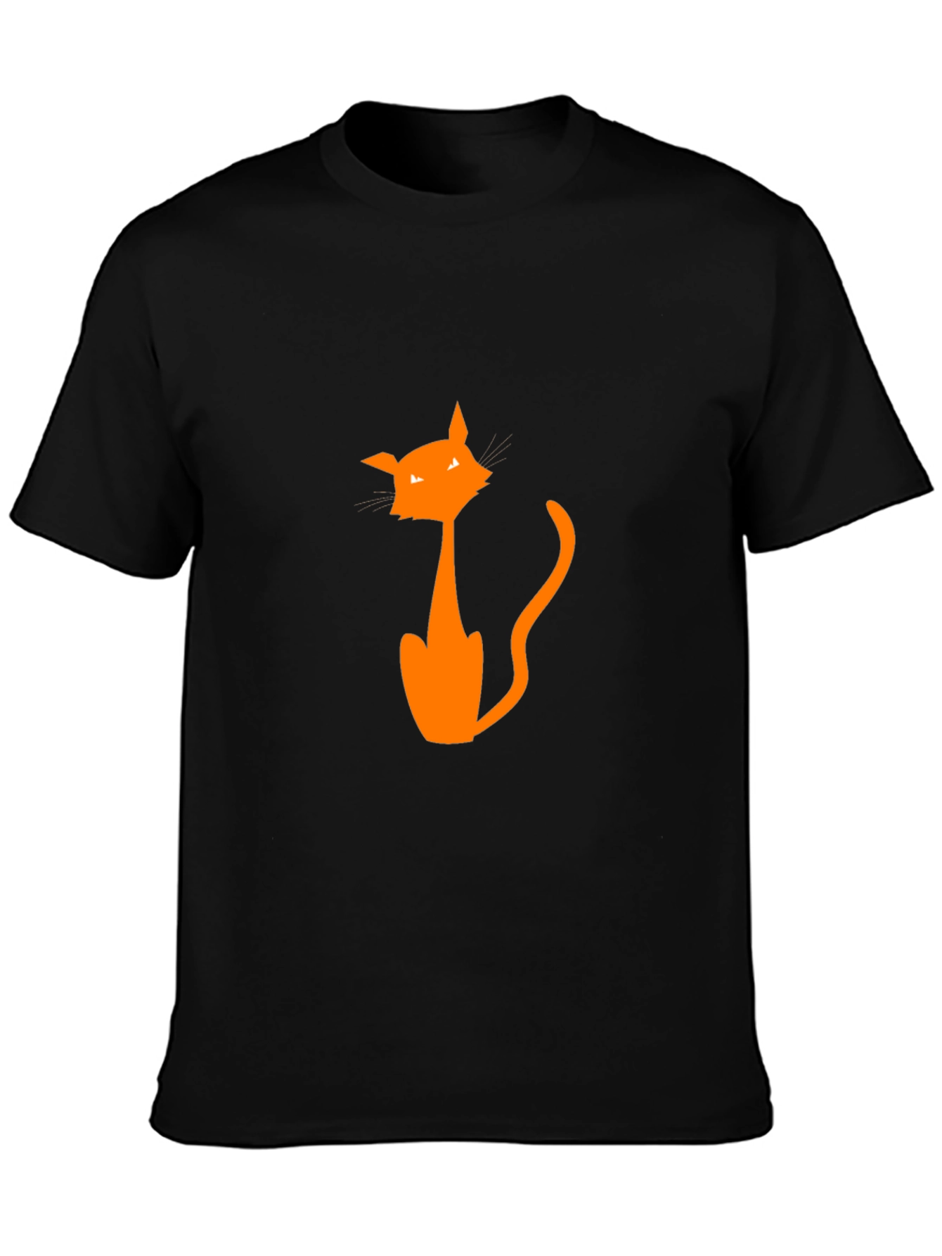 Halloween Cat Graphic Tee - Mens Black T-Shirt