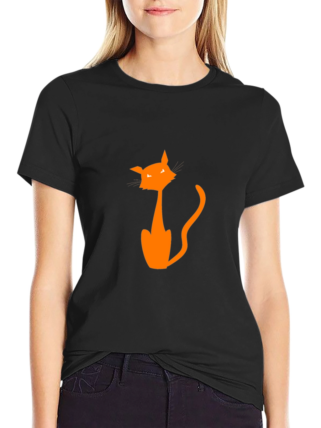 Halloween Cat Graphic Tee - Mens Black T-Shirt