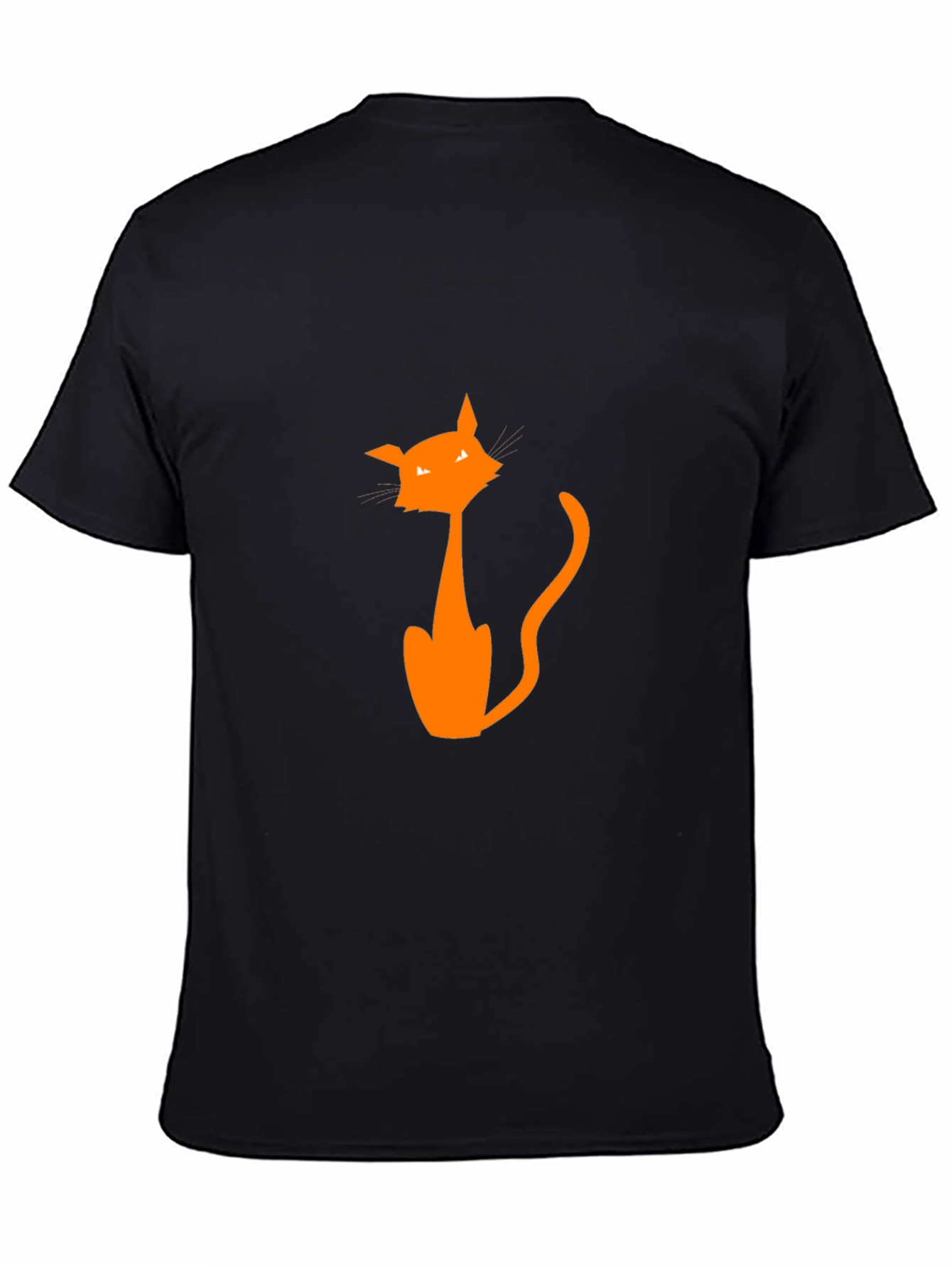 Halloween Cat Graphic Tee - Mens Black T-Shirt