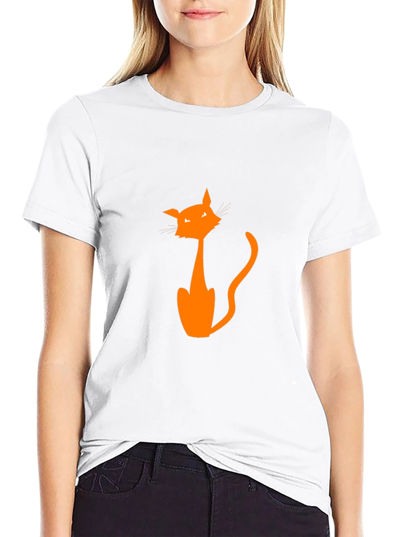Halloween Cat Graphic Tee - Mens Black T-Shirt