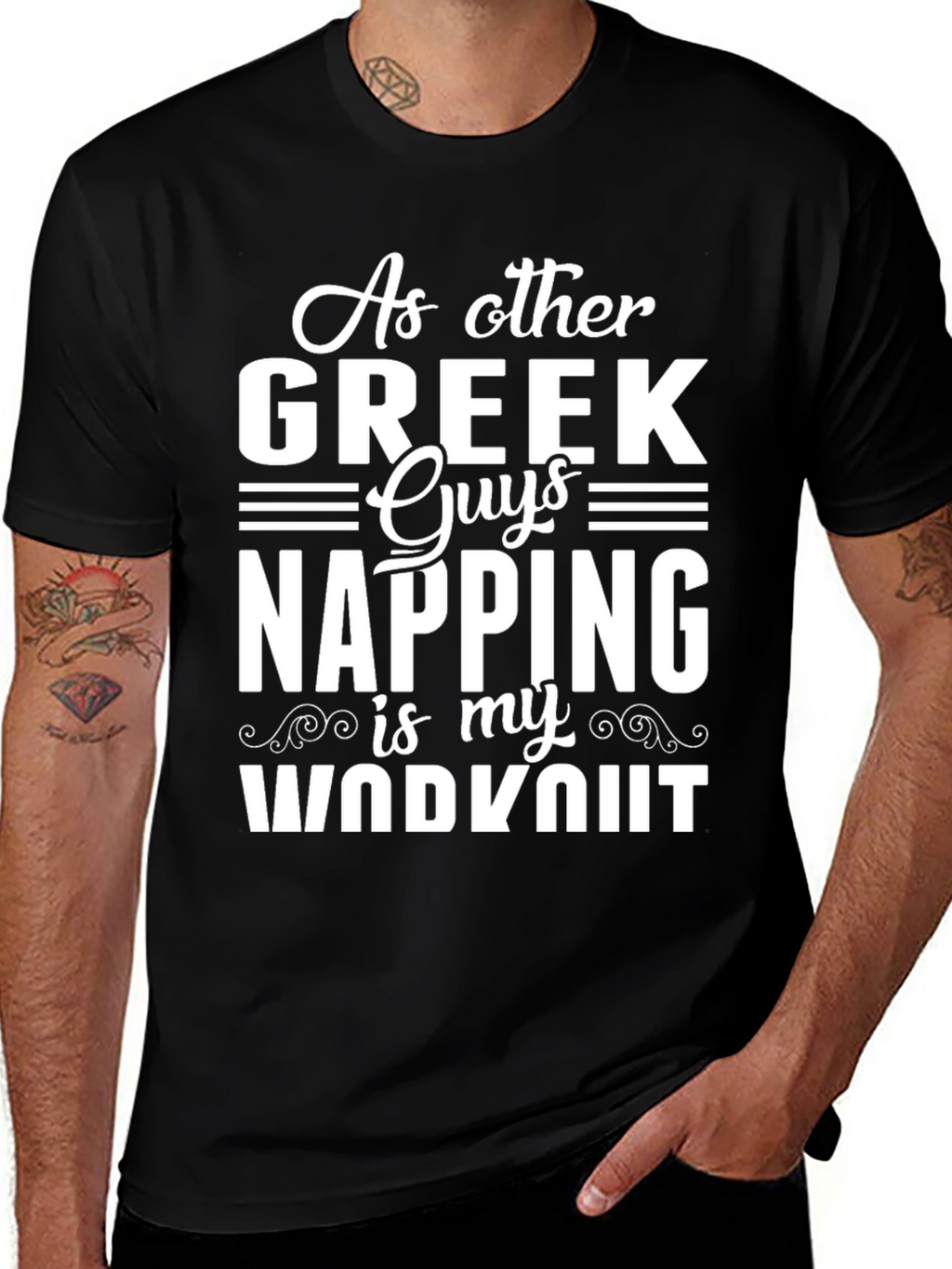 Funny Greek Guys Napping Workout T-Shirt