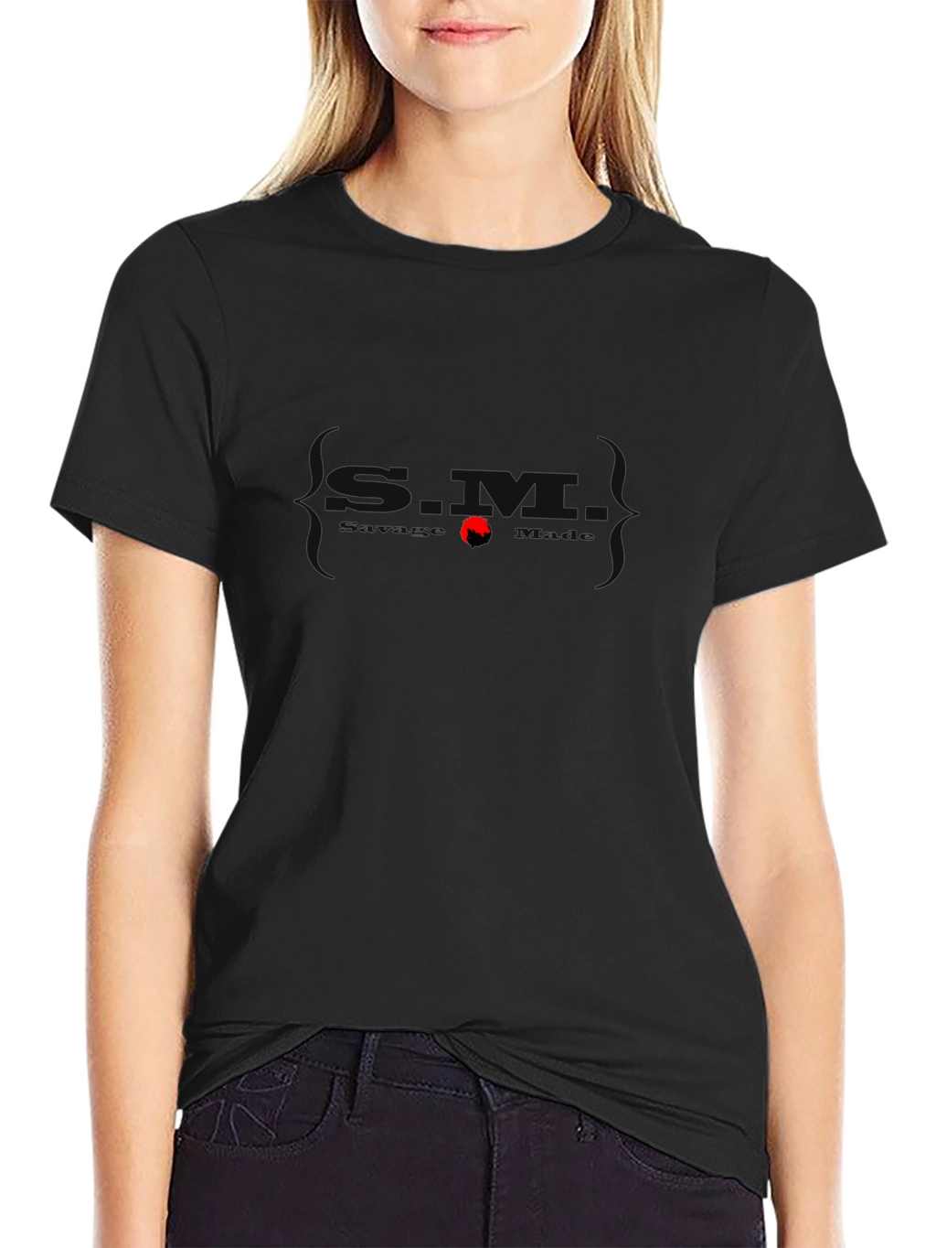Mens Black Graphic Tee - Subtle Automotive Design