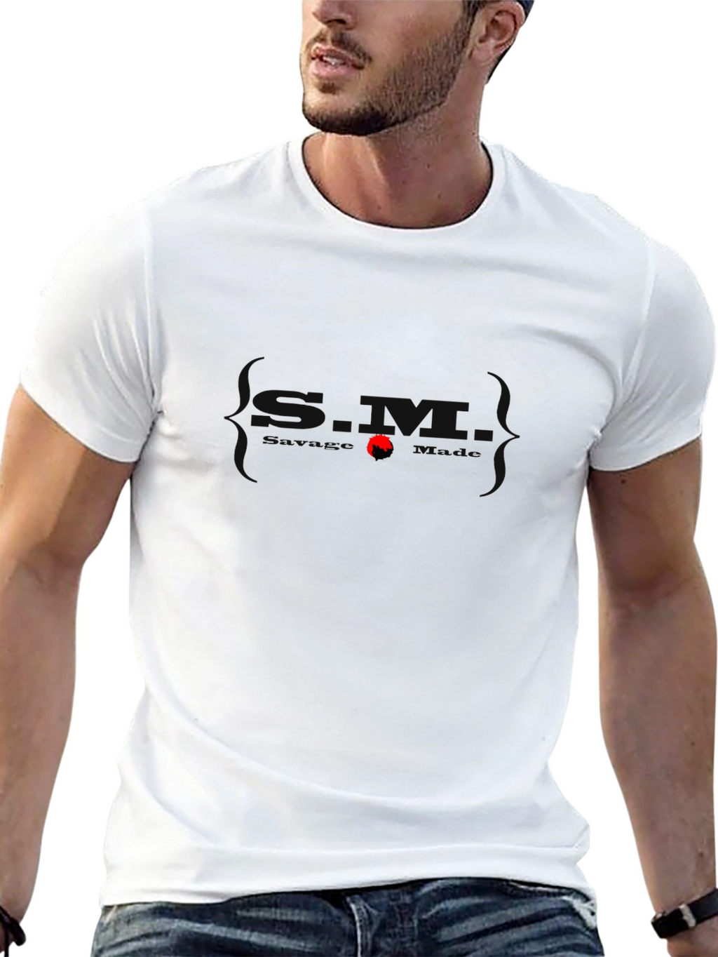 Mens Black Graphic Tee - Subtle Automotive Design