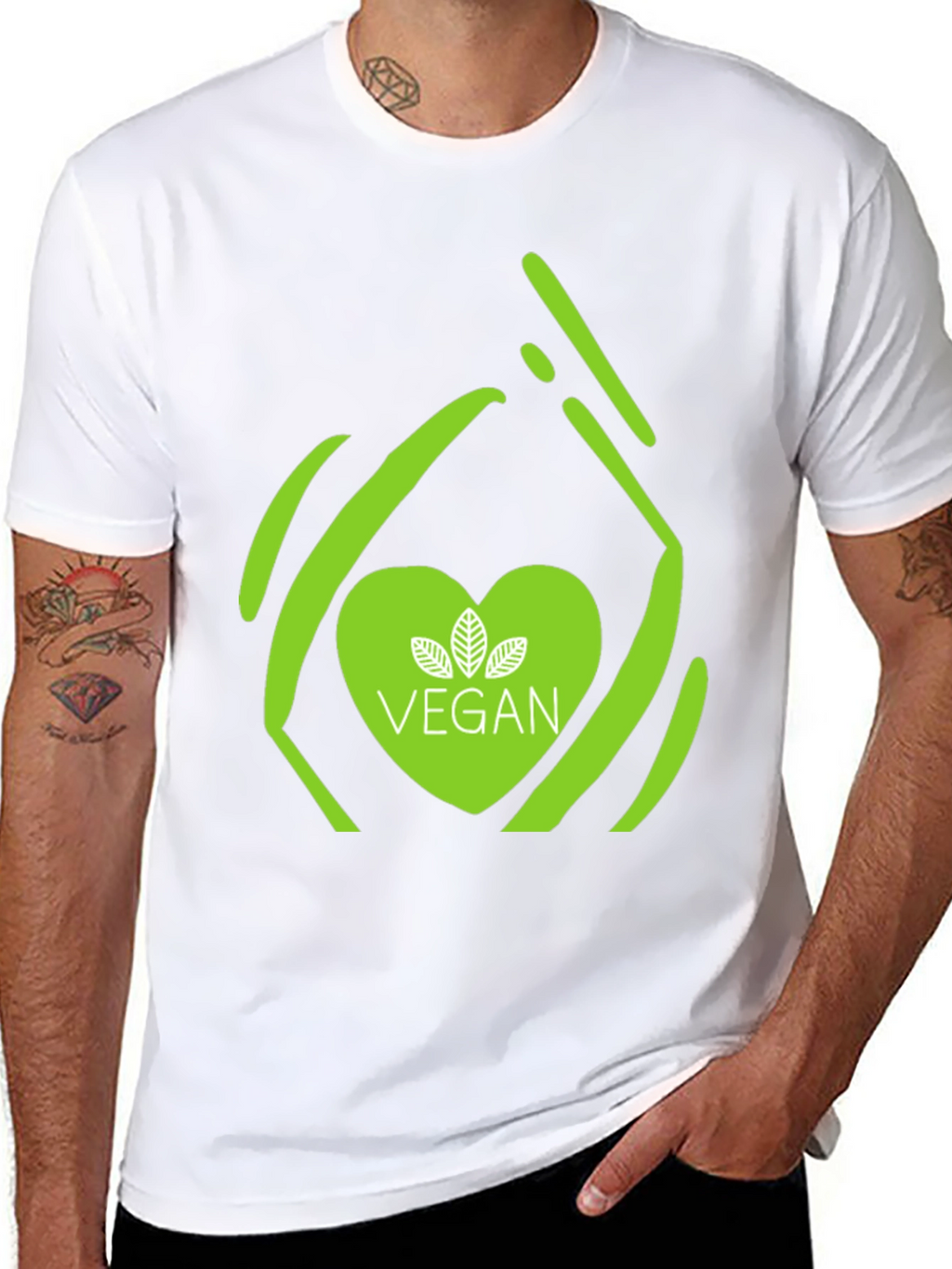 Vegan Heart Graphic T-Shirt - Stylish & Comfortable