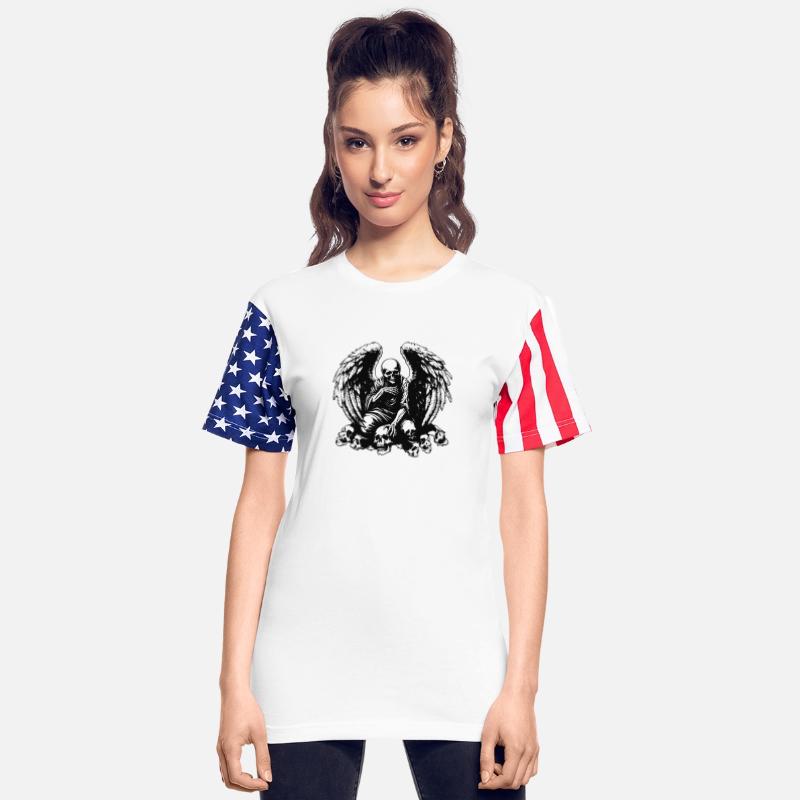 Dark Art Skull Angel Face with Wings Horror Grunge