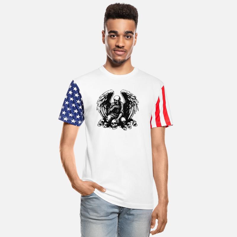 Dark Art Skull Angel Face with Wings Horror Grunge