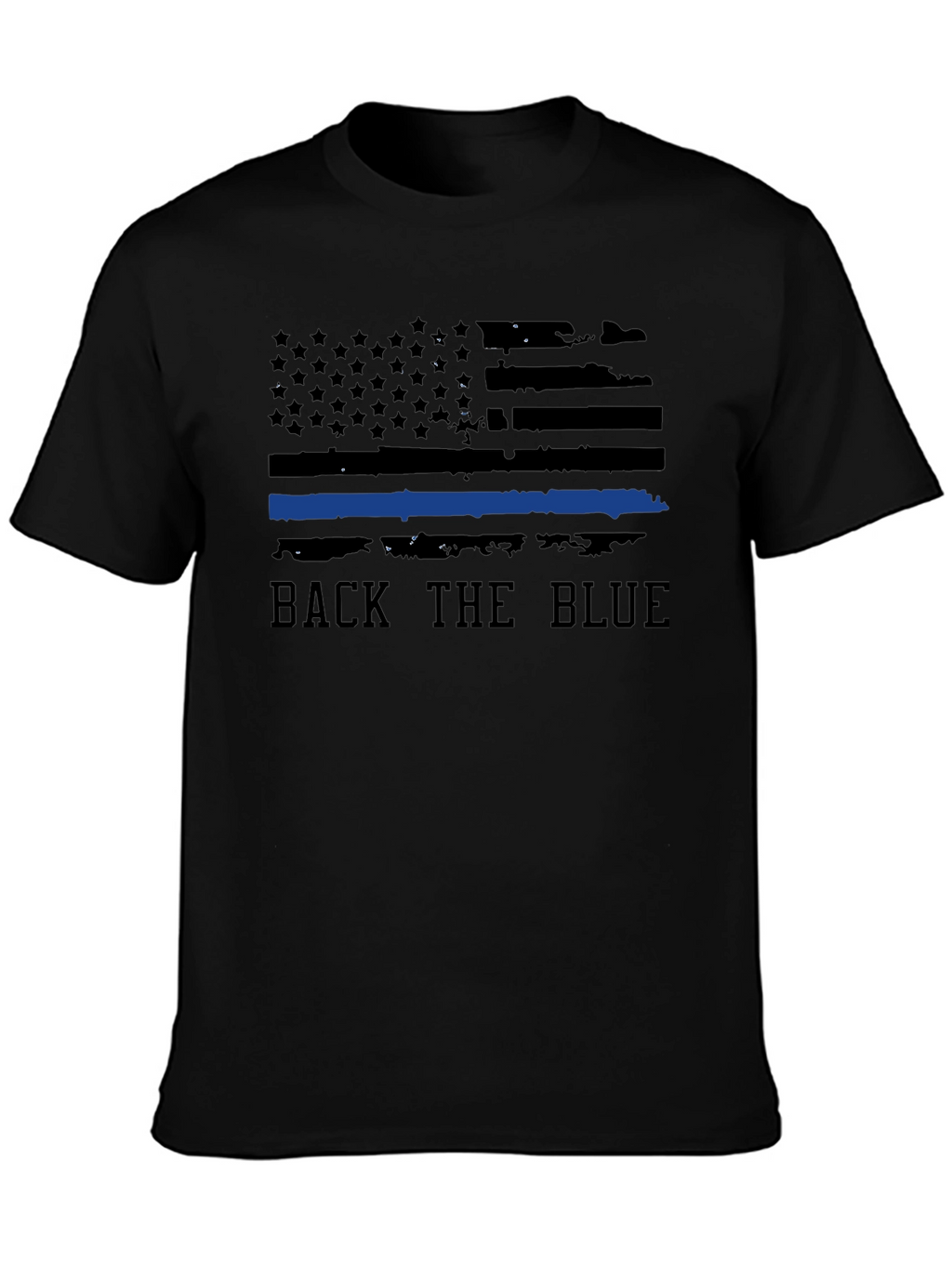 Back the Blue Graphic Tee - Black T-Shirt