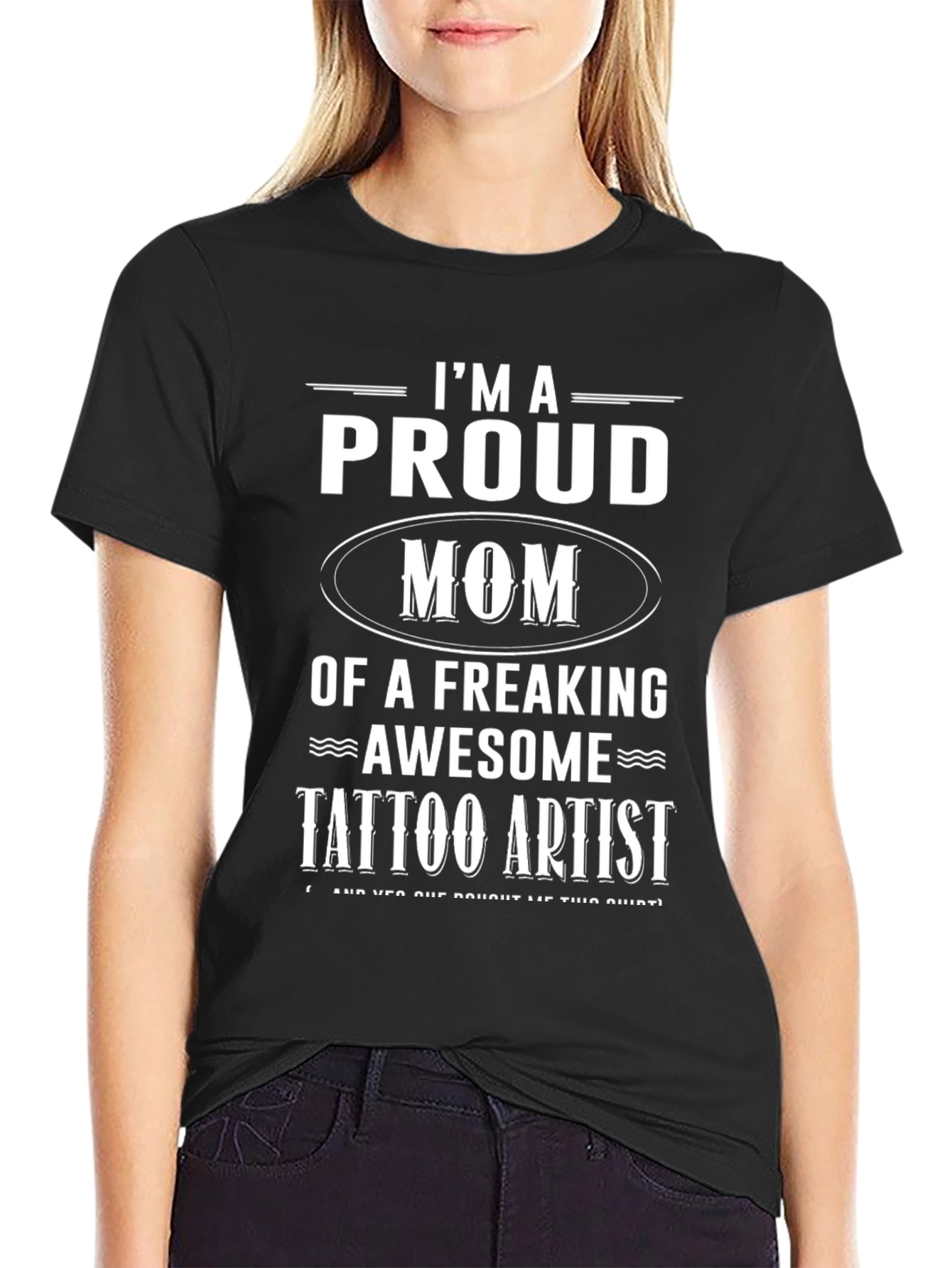 Proud Tattoo Artist Mom T-Shirt - Black Graphic Tee