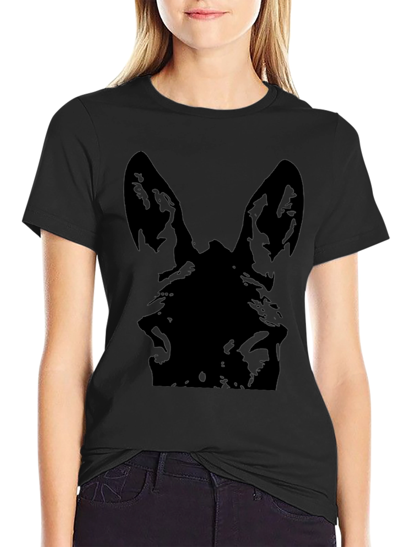 Black Dog Silhouette Graphic Tee