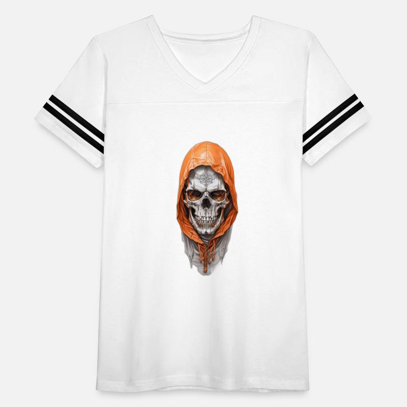 Default A skull in an orange hoodi ultra realistic
