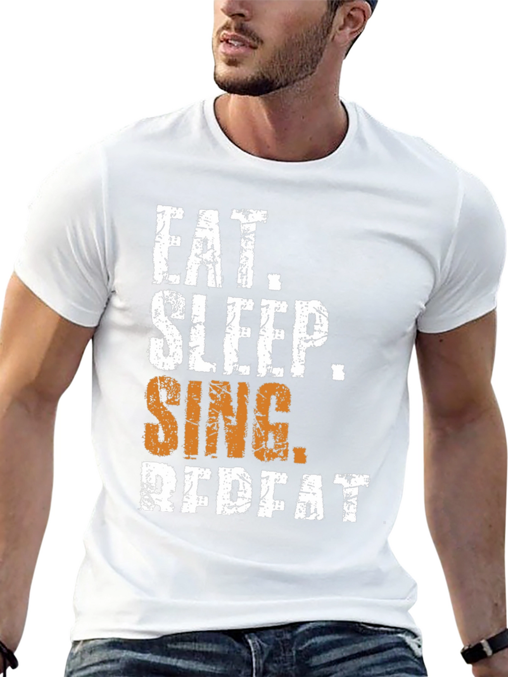 Eat Sleep Sing Repeat T-Shirt - Black Graphic Tee
