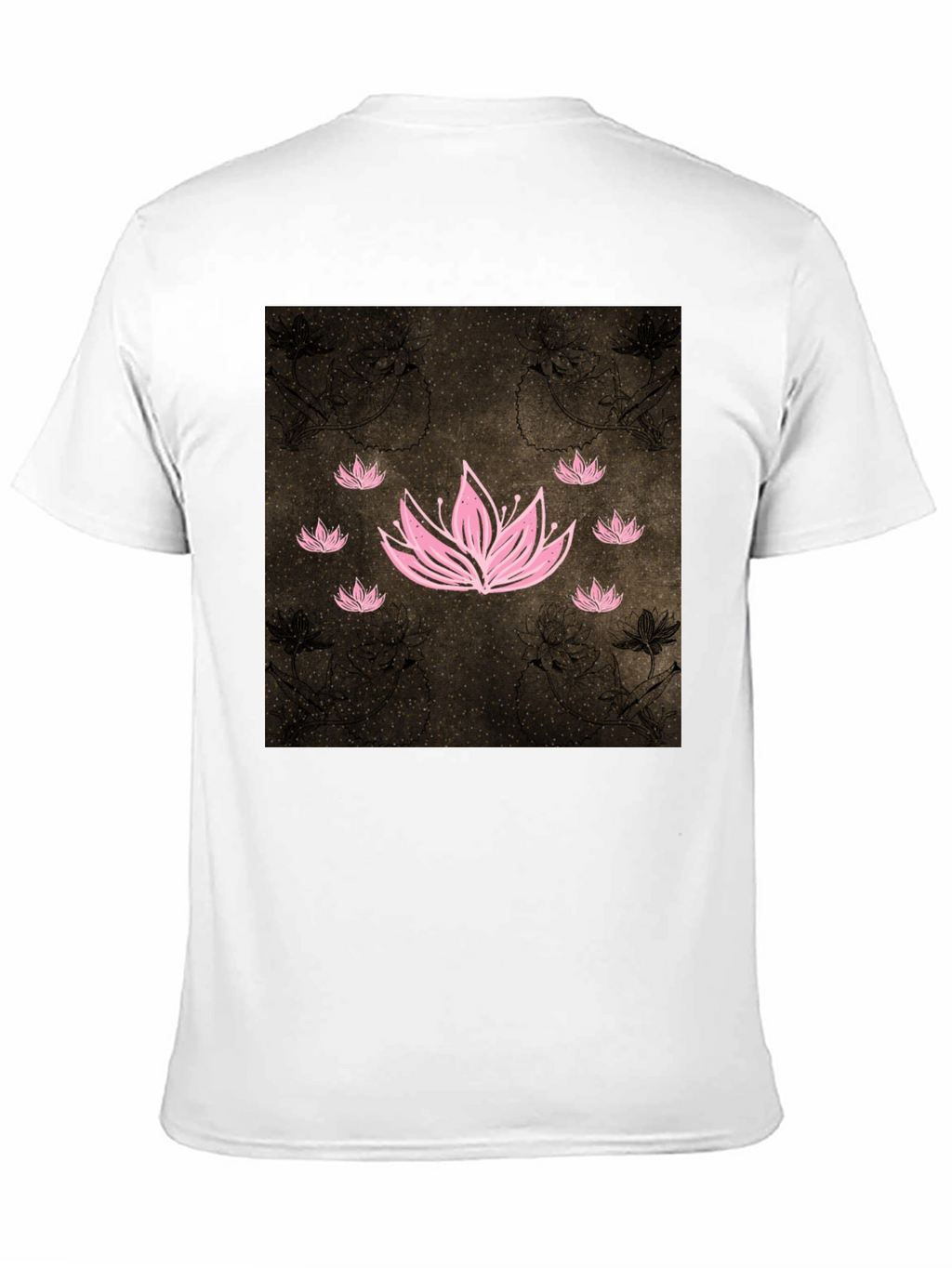 Lotus Graphic Black Tee - Unique Floral Design