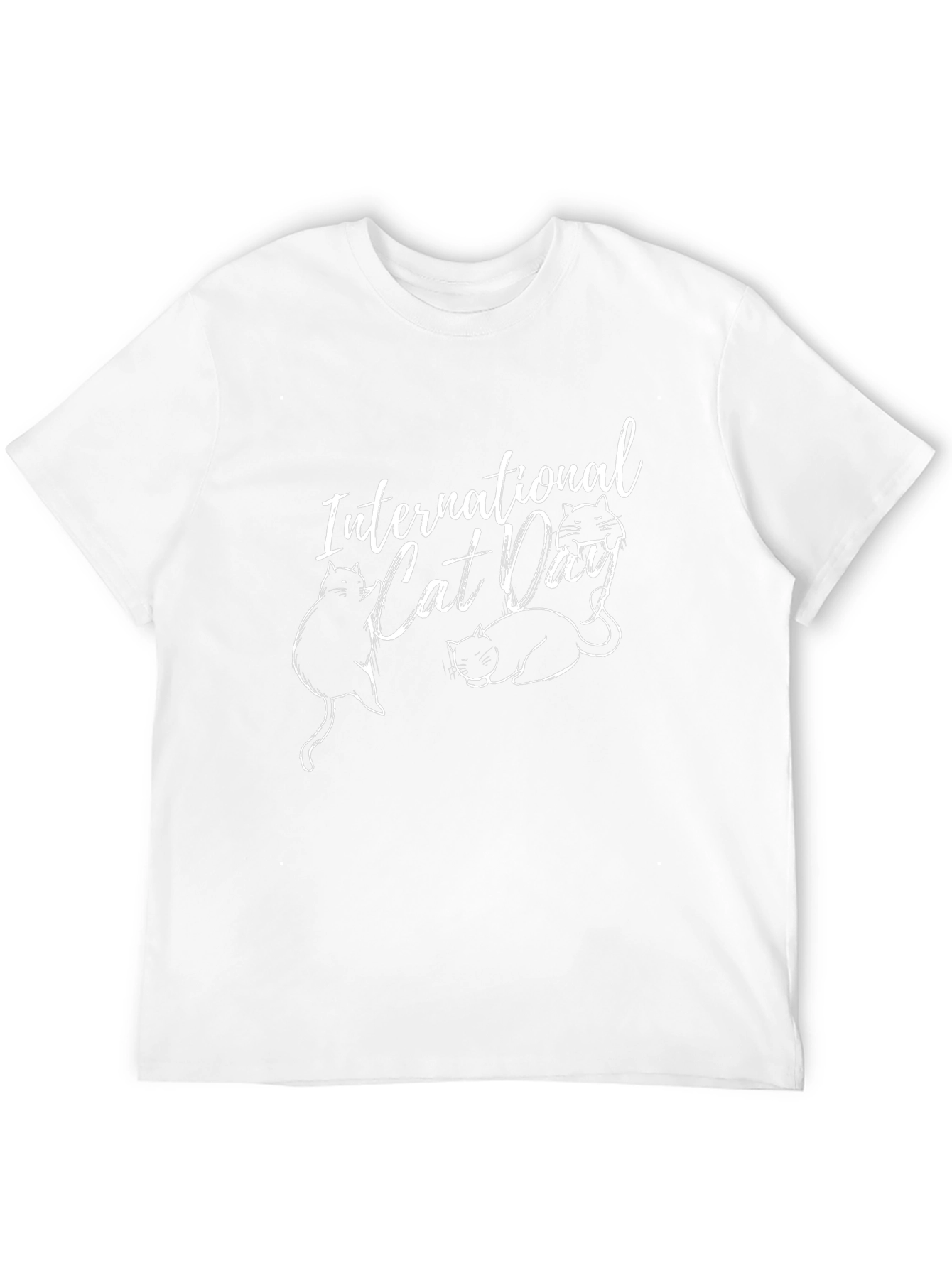International Cat Day Black T-Shirt