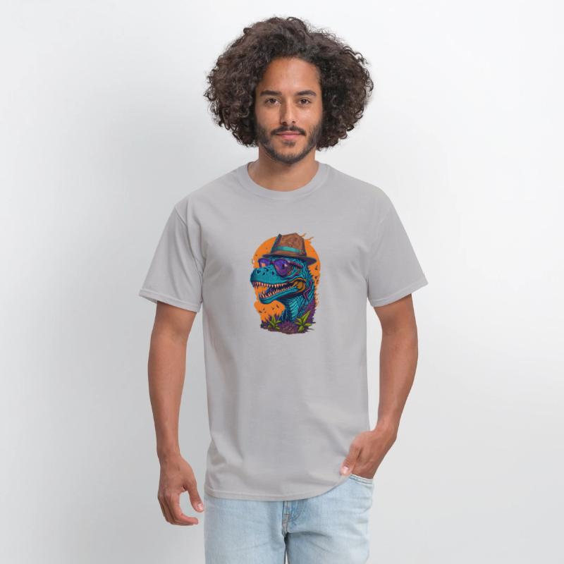 Dinosaur with Glasses and a Hat - Comic Style