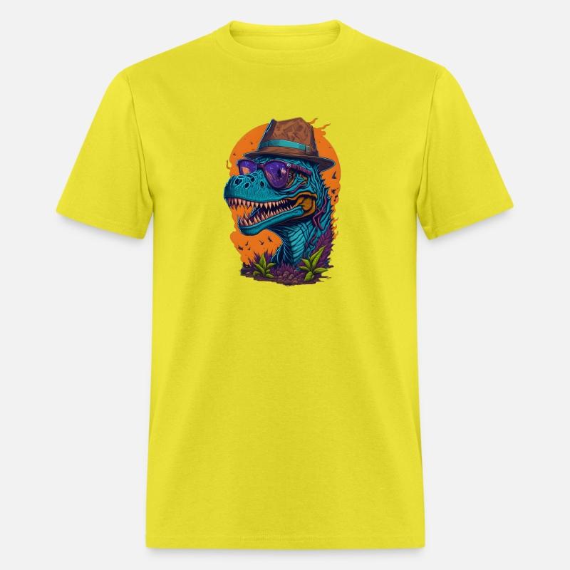 Dinosaur with Glasses and a Hat - Comic Style