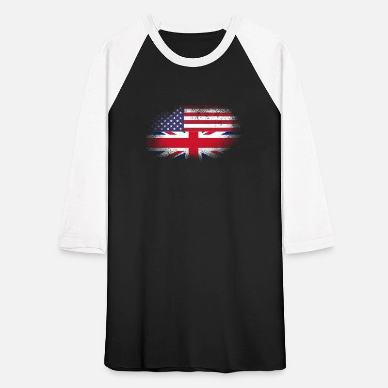 Distressed Half America Half UK Flag Mix