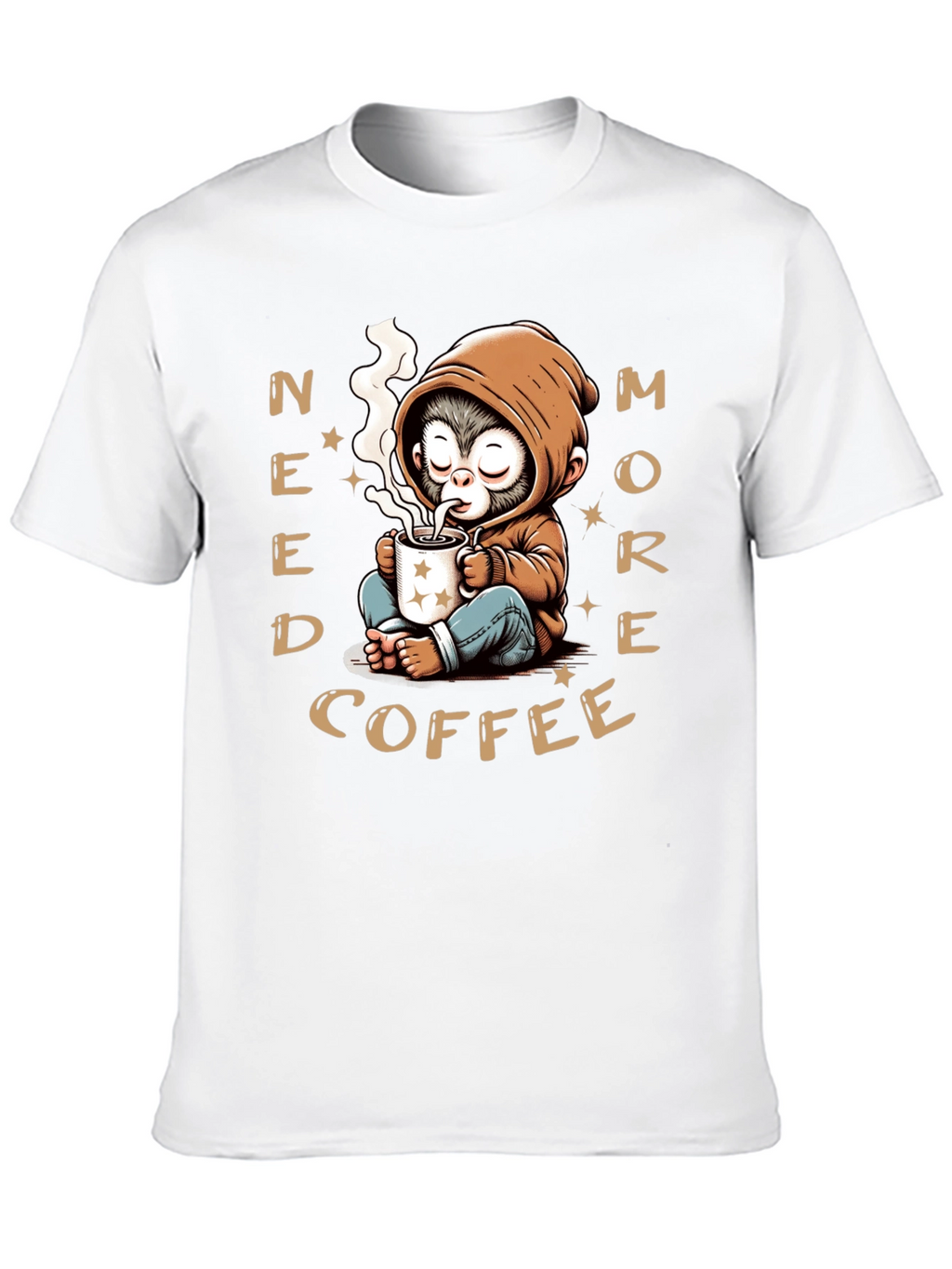 Need More Coffee Monkey Graphic T-Shirt
