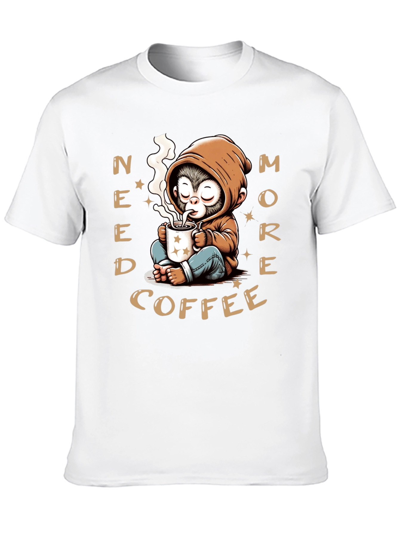 Need More Coffee Monkey Graphic T-Shirt