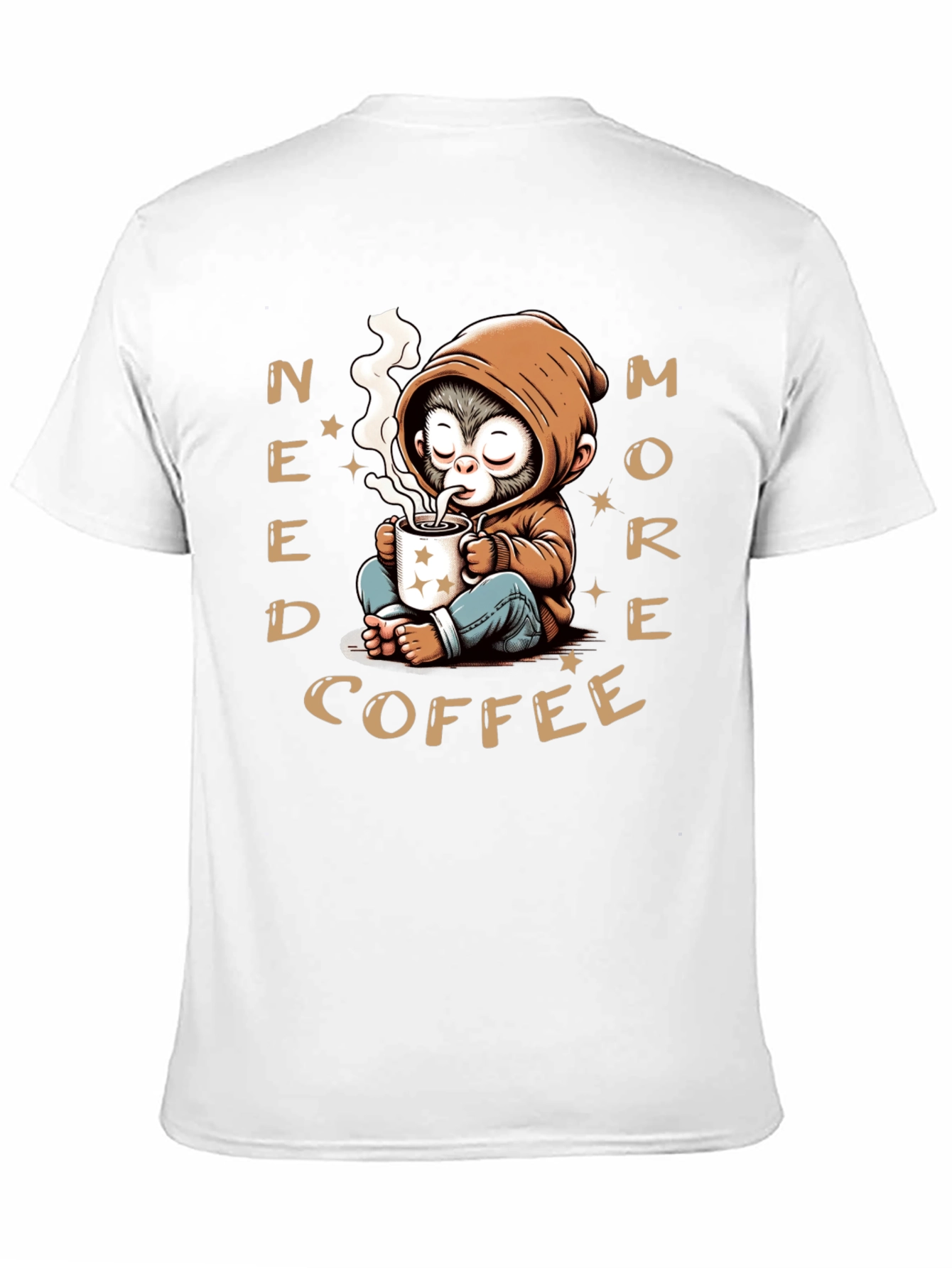 Need More Coffee Monkey Graphic T-Shirt