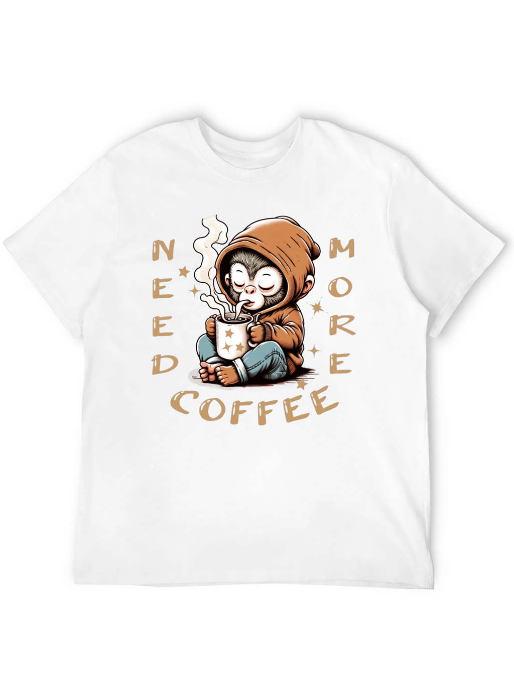 Need More Coffee Monkey Graphic T-Shirt