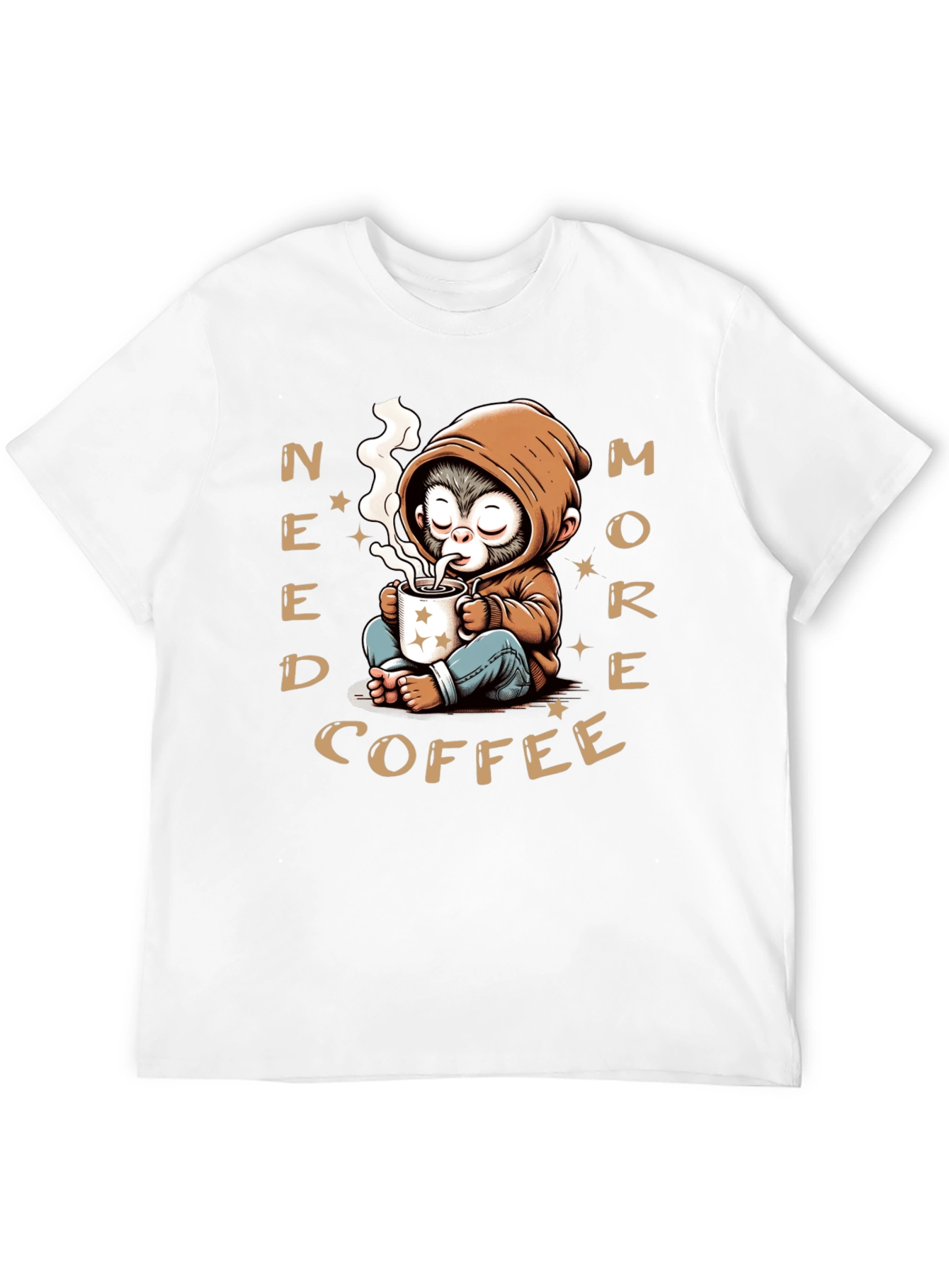 Need More Coffee Monkey Graphic T-Shirt