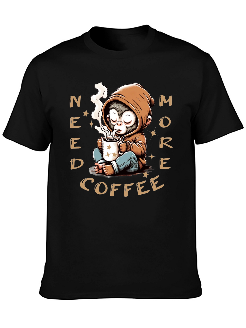 Need More Coffee Monkey Graphic T-Shirt