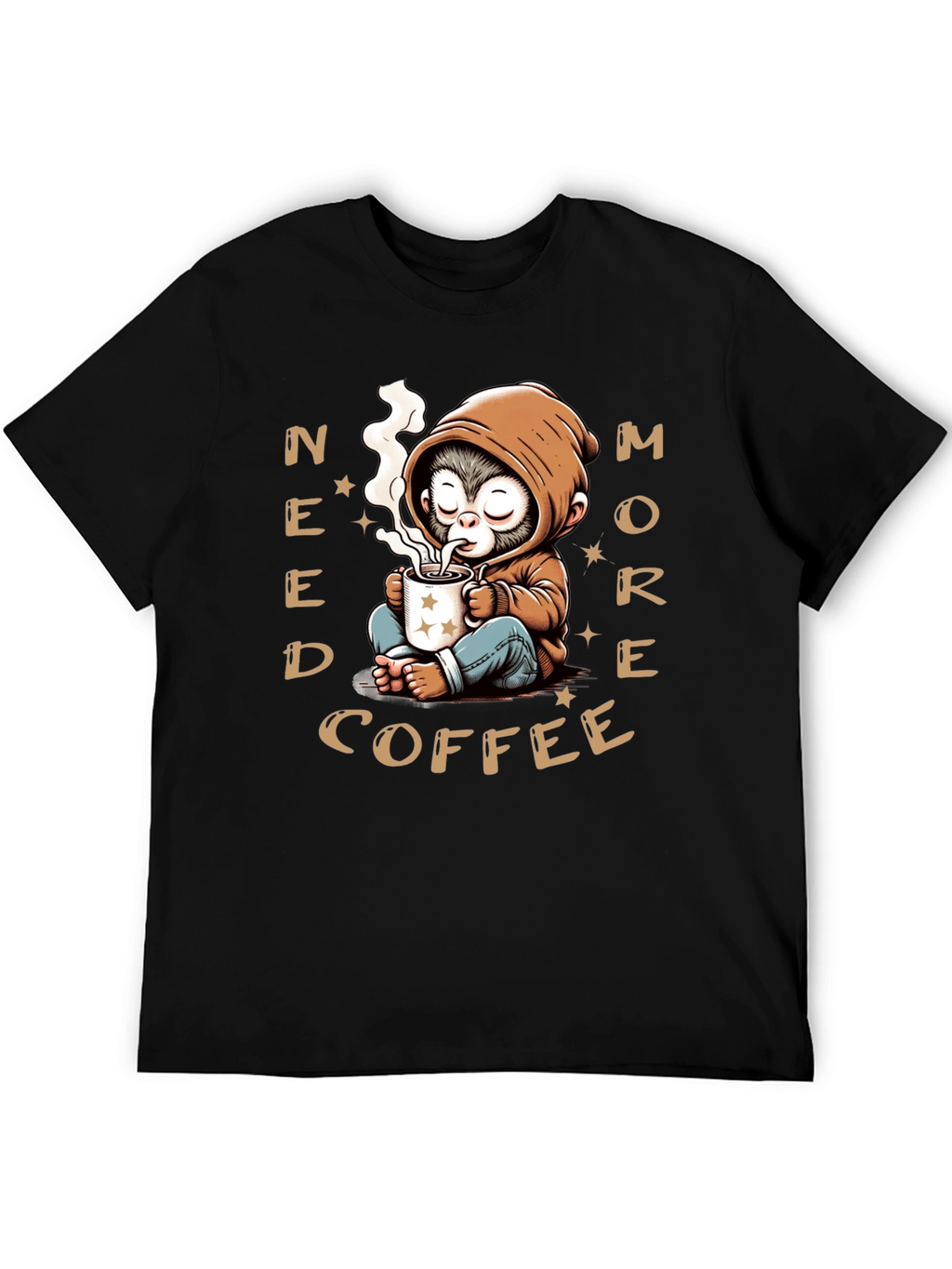 Need More Coffee Monkey Graphic T-Shirt