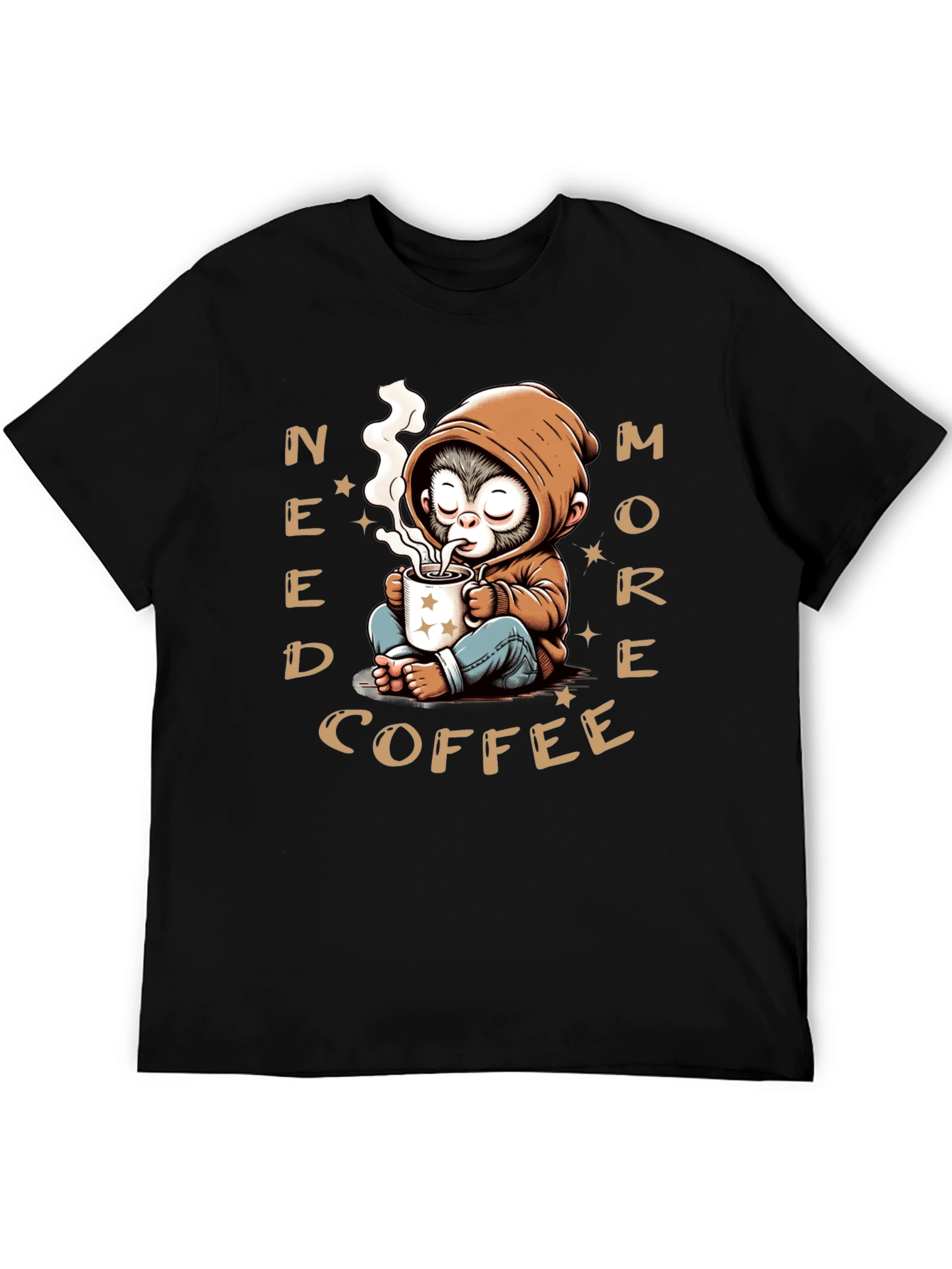 Need More Coffee Monkey Graphic T-Shirt