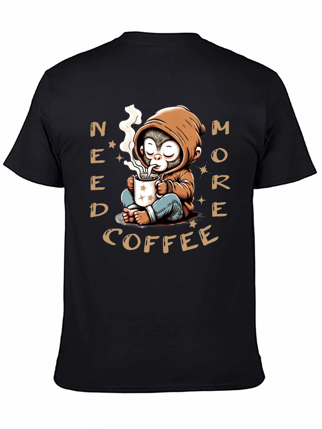Need More Coffee Monkey Graphic T-Shirt