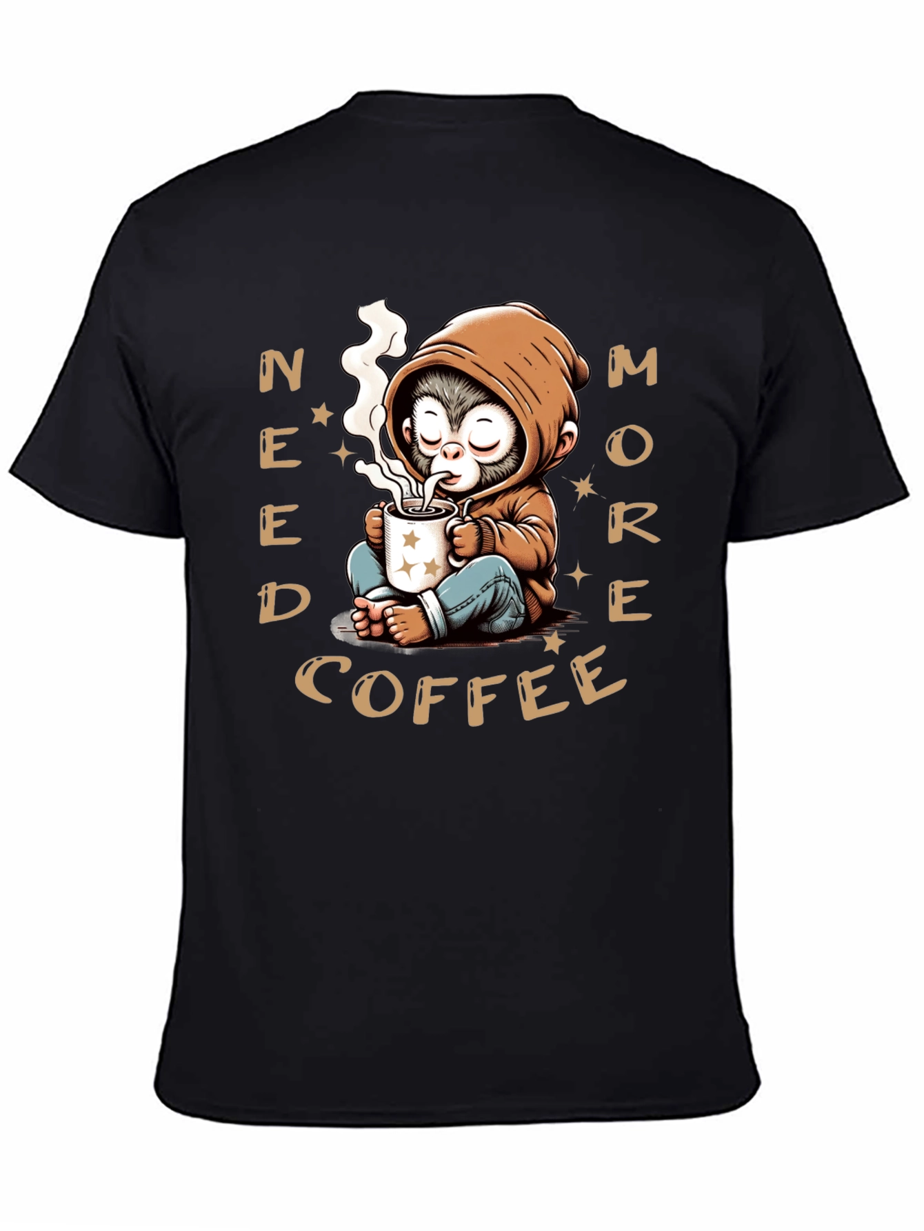 Need More Coffee Monkey Graphic T-Shirt
