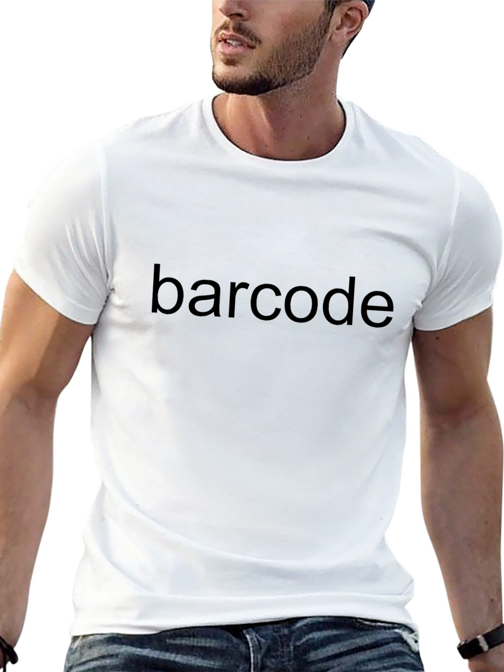 Mens Black barcode Graphic T-Shirt