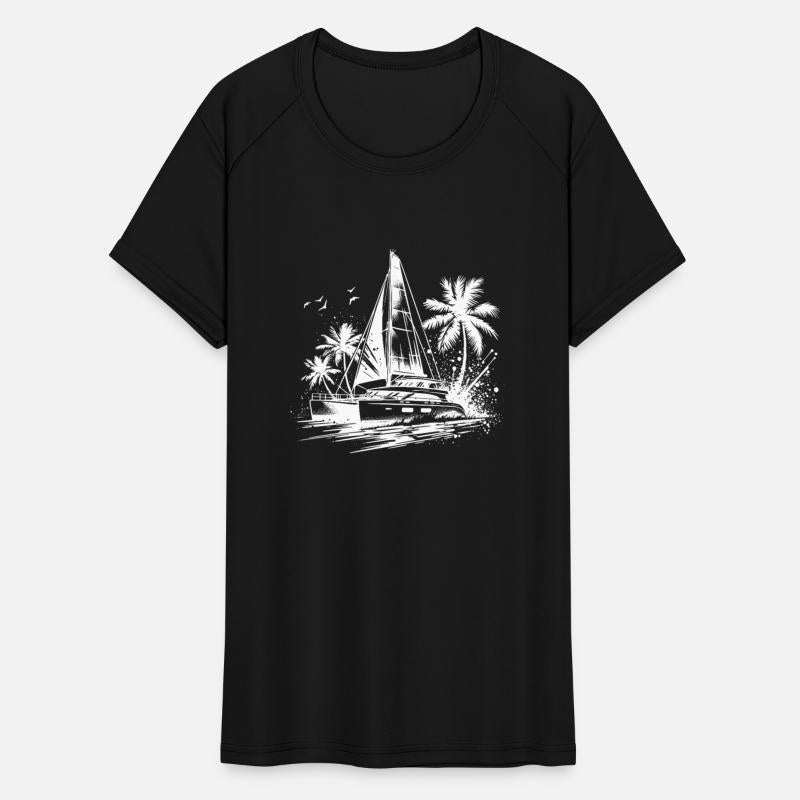 Double Hull Catamaran Sailing Boat Caribbean Palms