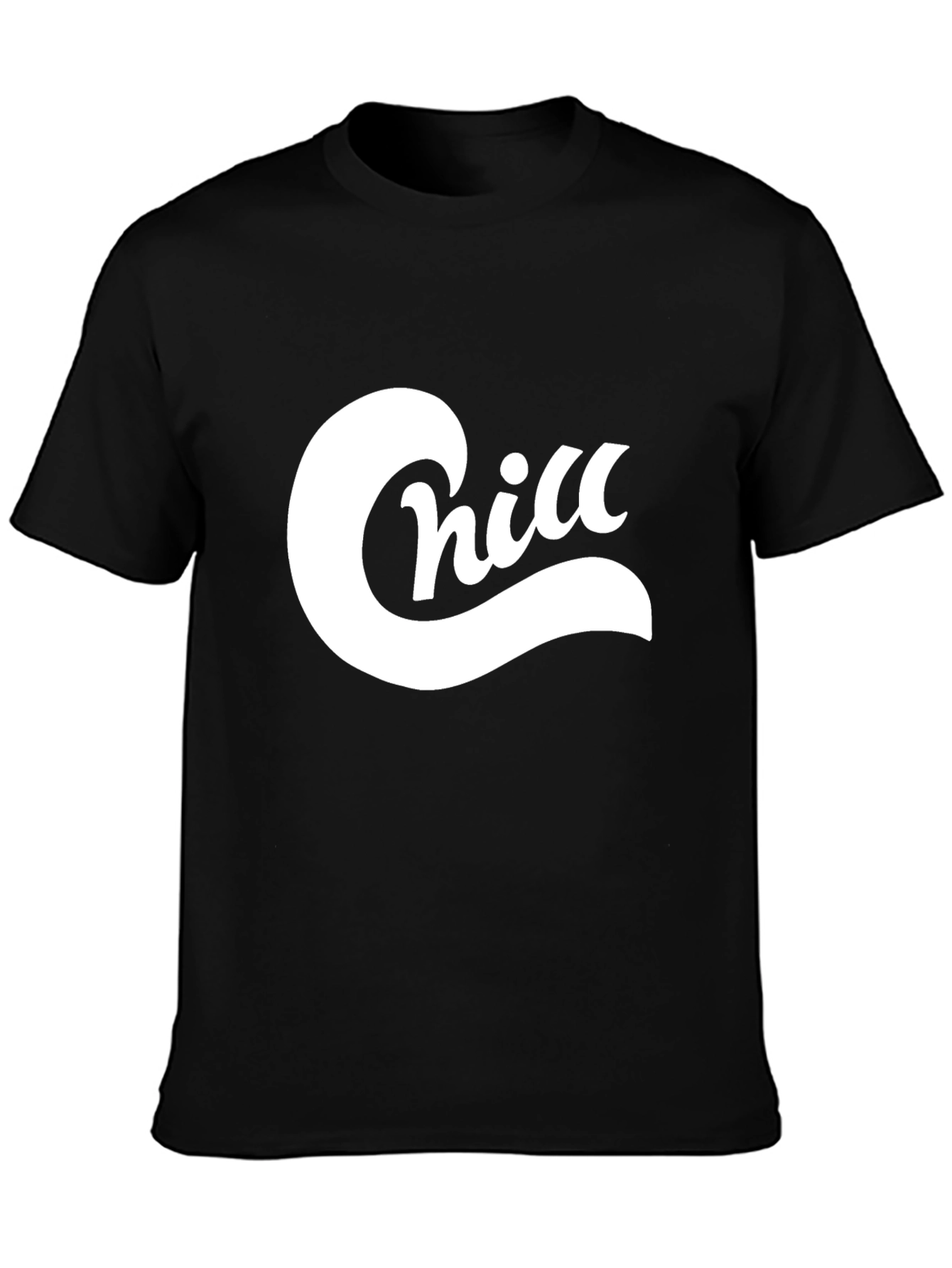 Chill Graphic Tee - Black Cotton Blend Casual T-Shirt