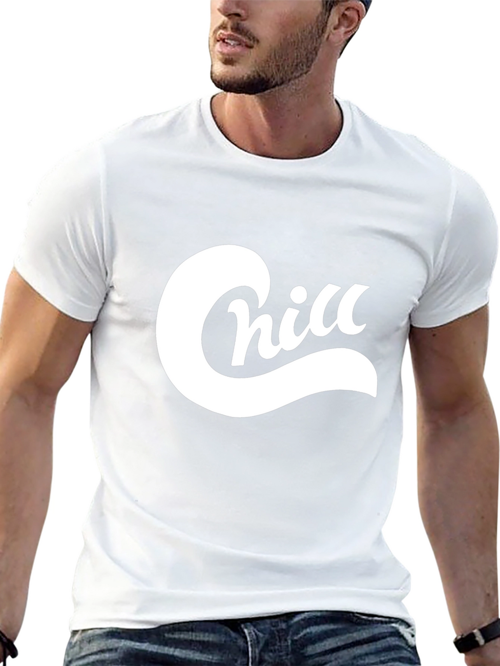 Chill Graphic Tee - Black Cotton Blend Casual T-Shirt