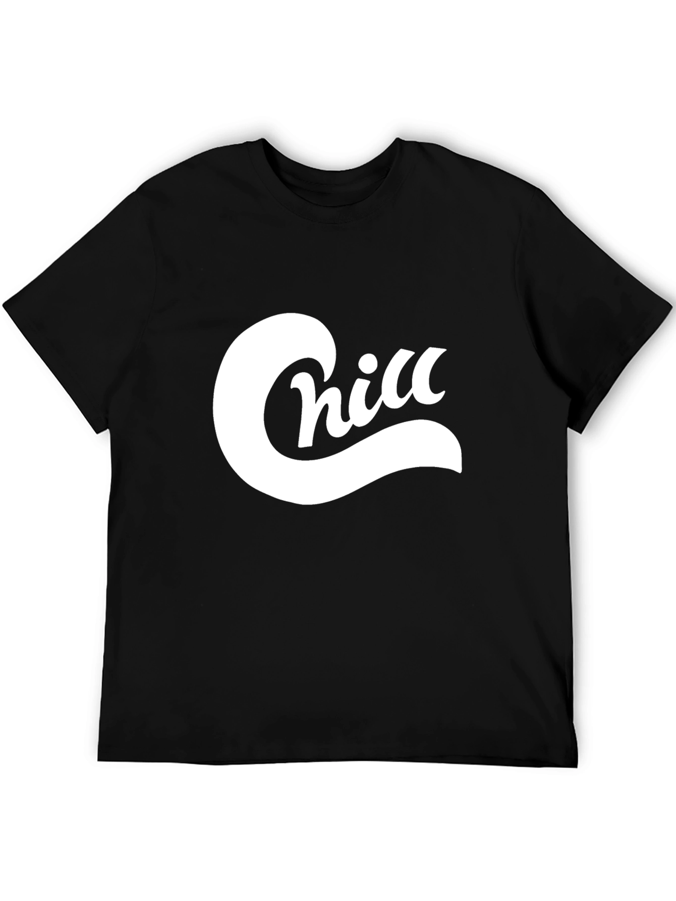 Chill Graphic Tee - Black Cotton Blend Casual T-Shirt