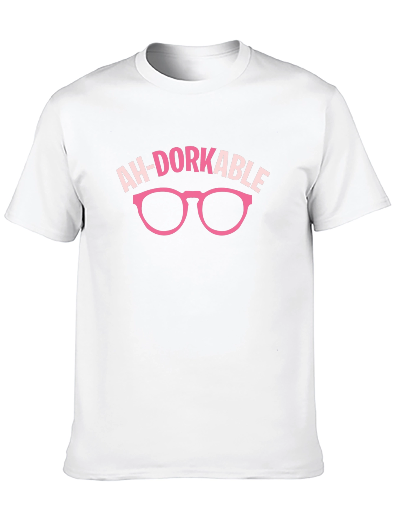 Ah-Dorkable Graphic T-Shirt - Funny Pink Glasses Design