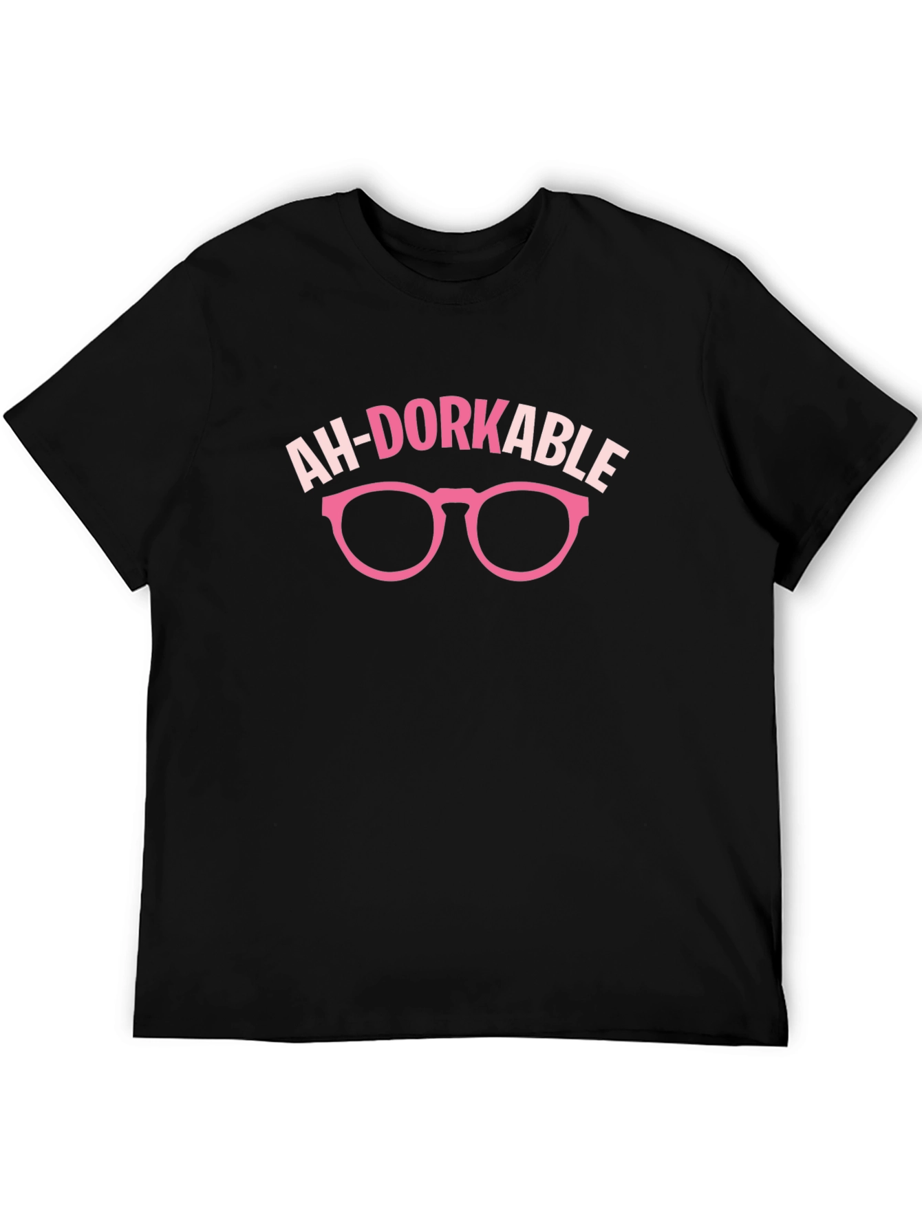 Ah-Dorkable Graphic T-Shirt - Funny Pink Glasses Design