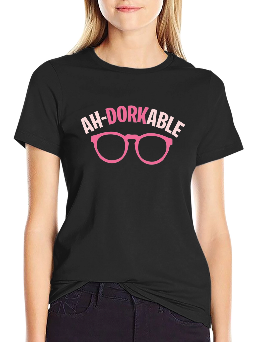 Ah-Dorkable Graphic T-Shirt - Funny Pink Glasses Design