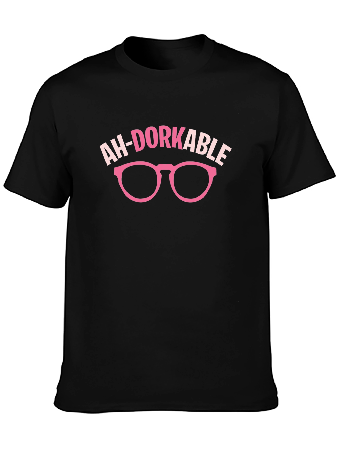 Ah-Dorkable Graphic T-Shirt - Funny Pink Glasses Design