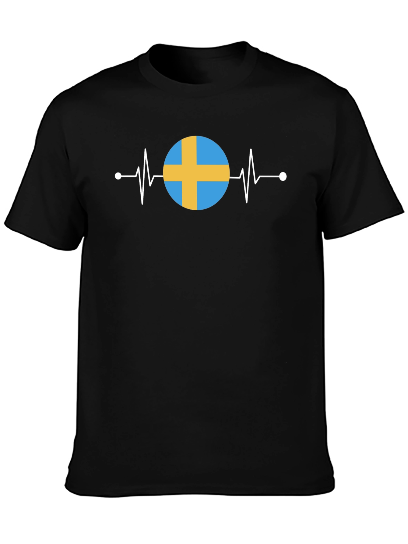 Sweden Flag Heartbeat T-Shirt - Stylish National Pride!
