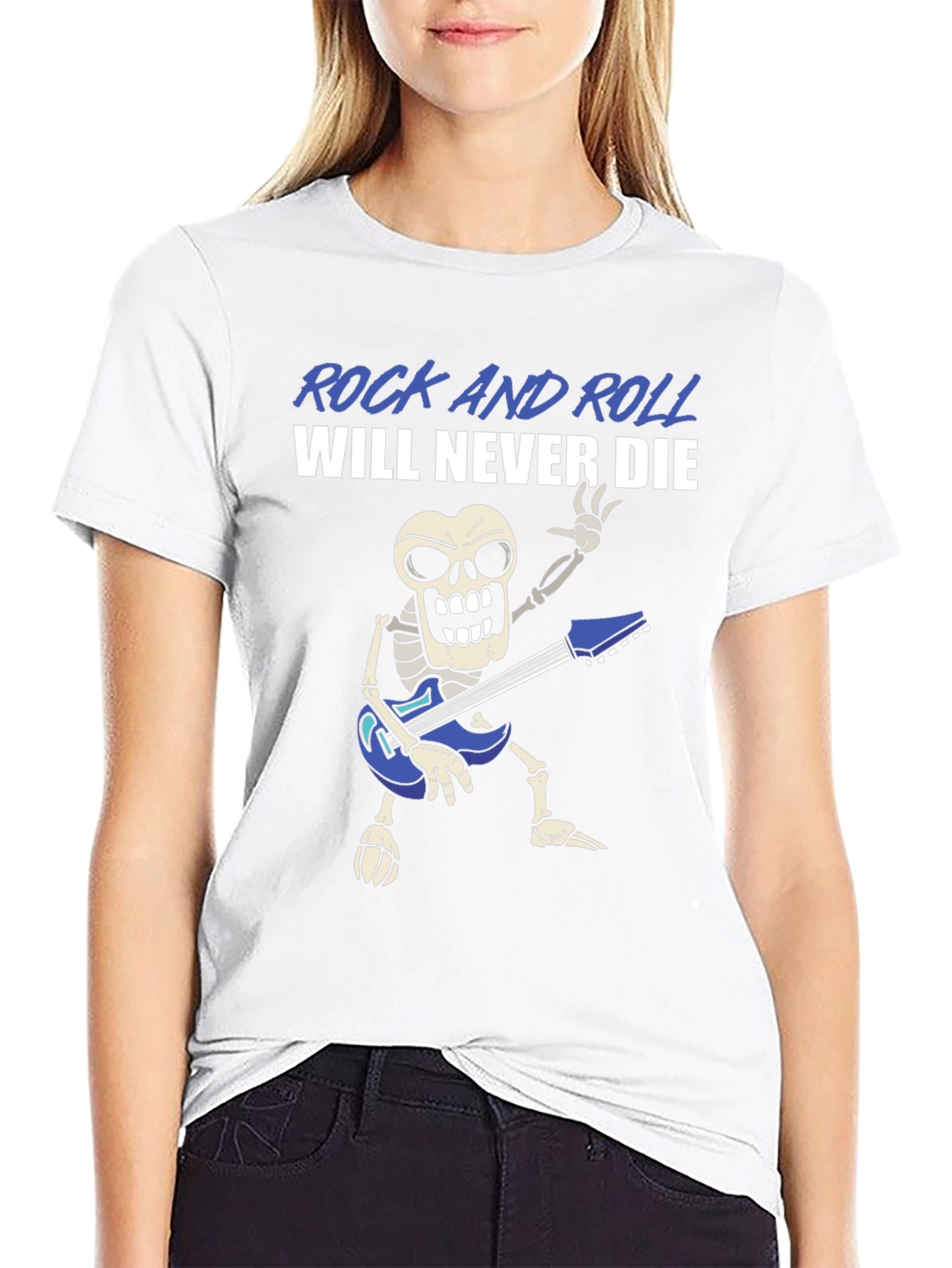 Rock and Roll Skeleton Graphic T-Shirt