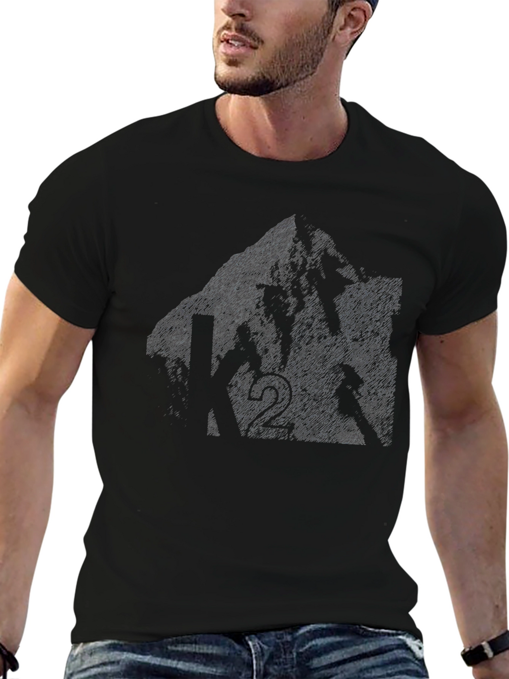 Mountain Biker Graphic Tee - Black Cotton Blend