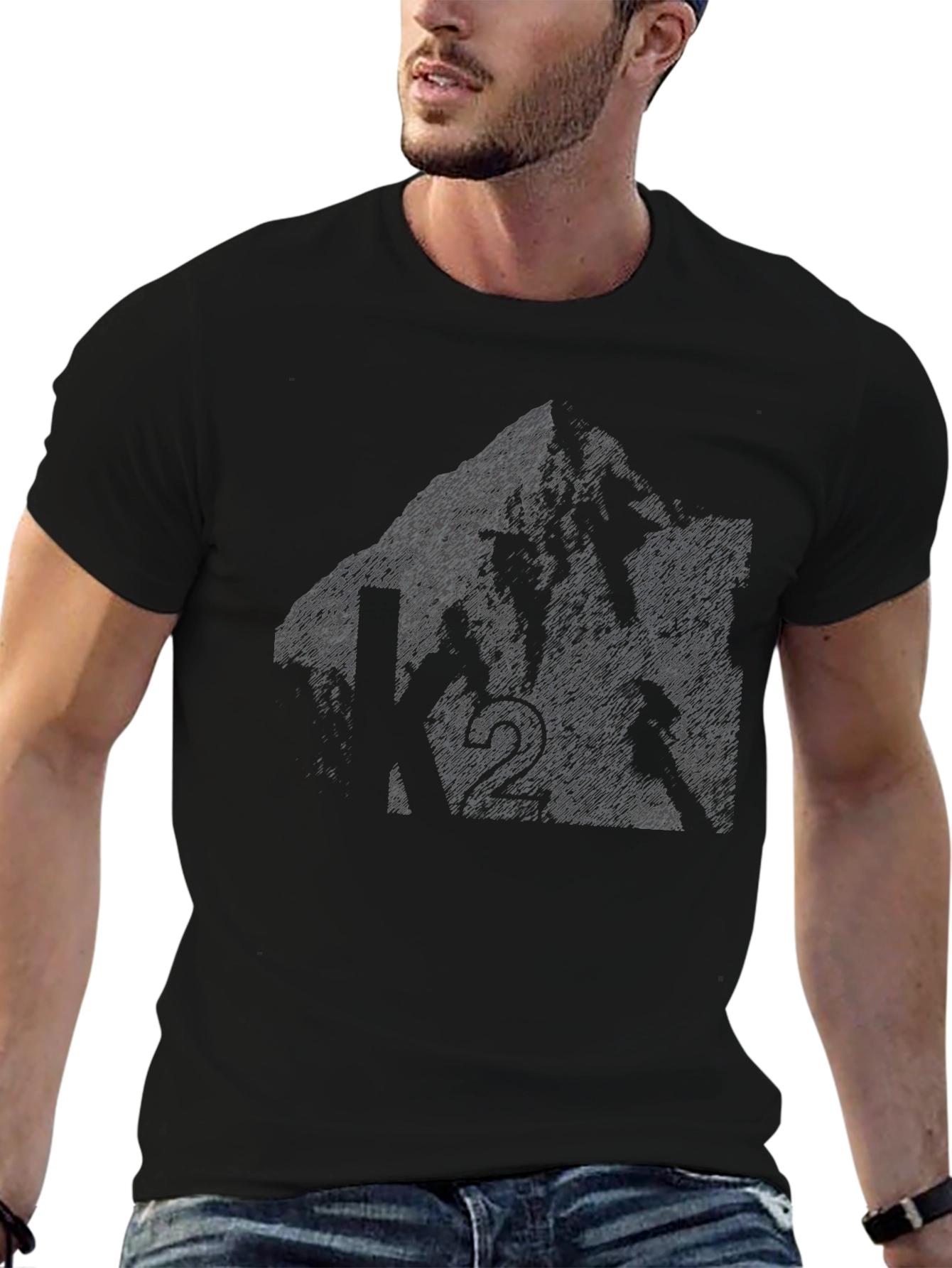 Mountain Biker Graphic Tee - Black Cotton Blend