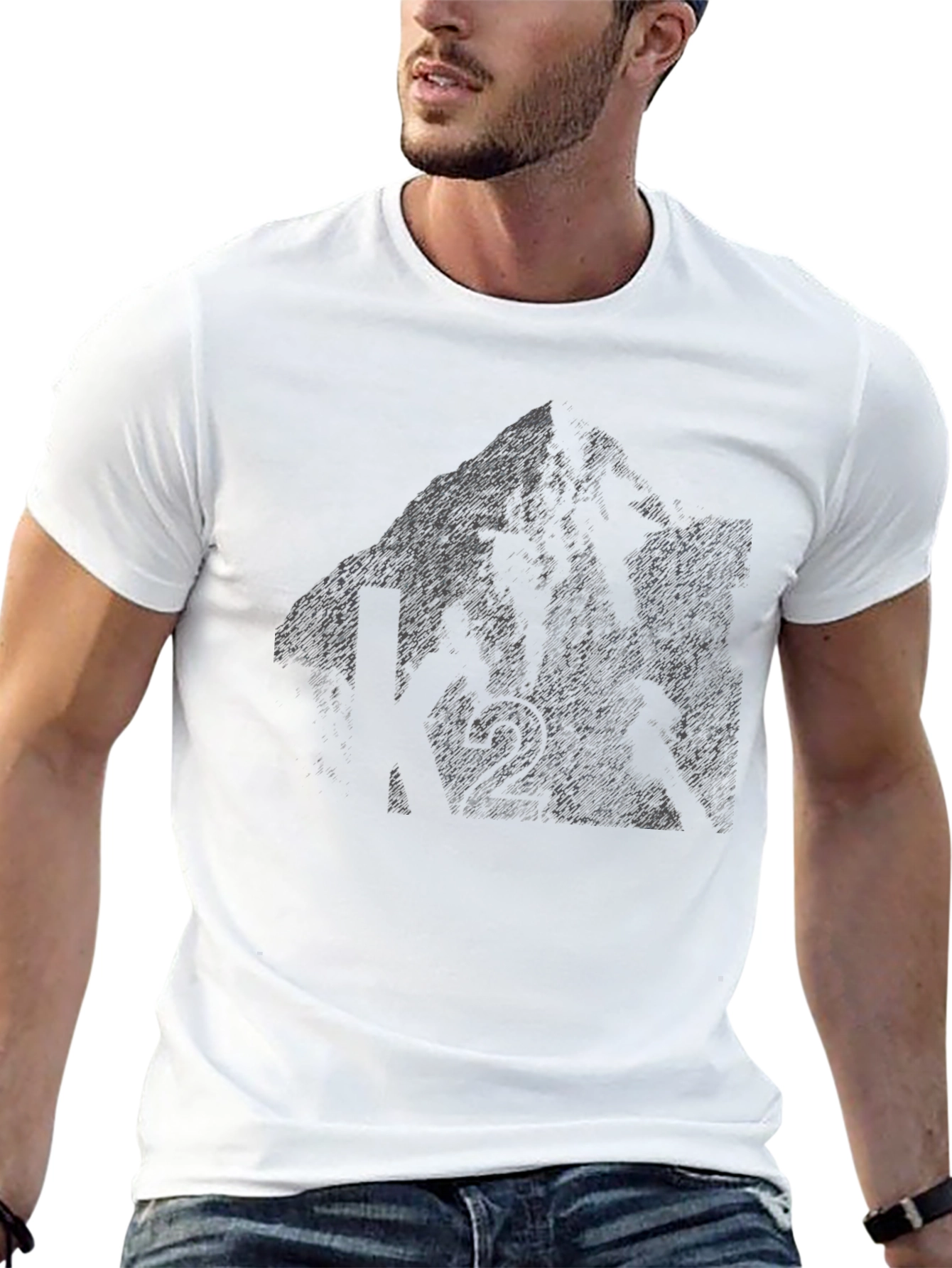 Mountain Biker Graphic Tee - Black Cotton Blend