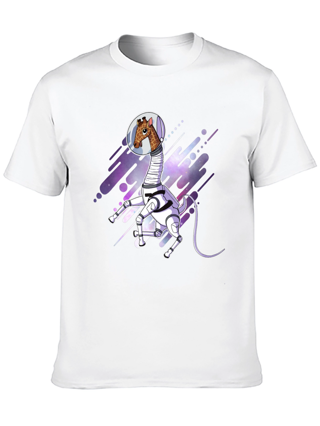 Giraffe Astronaut Black T-Shirt