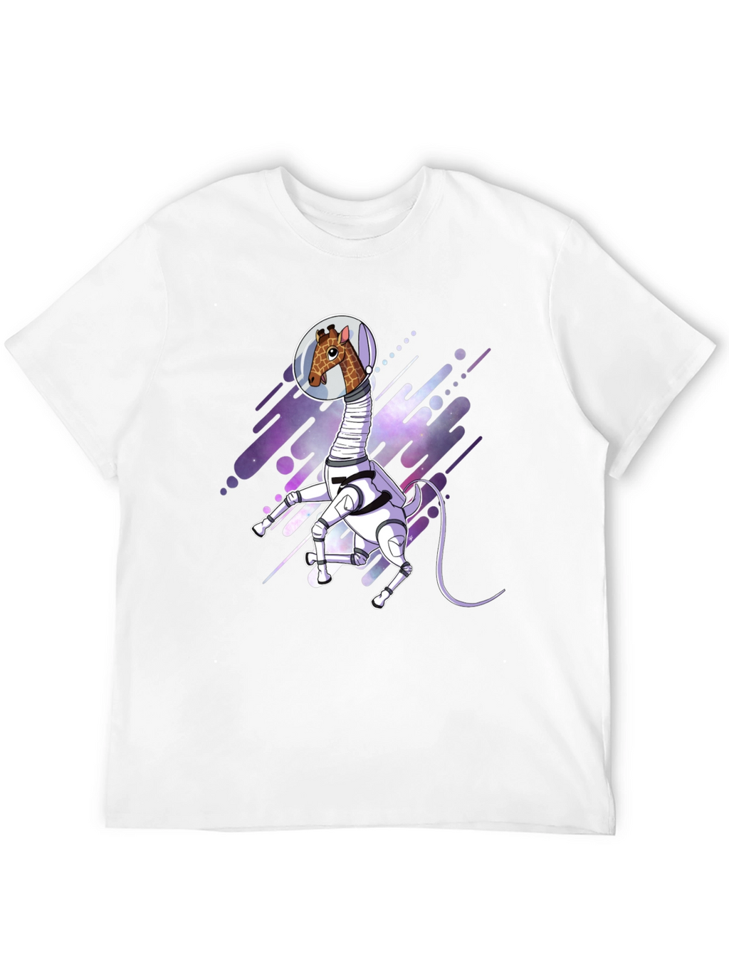 Giraffe Astronaut Black T-Shirt